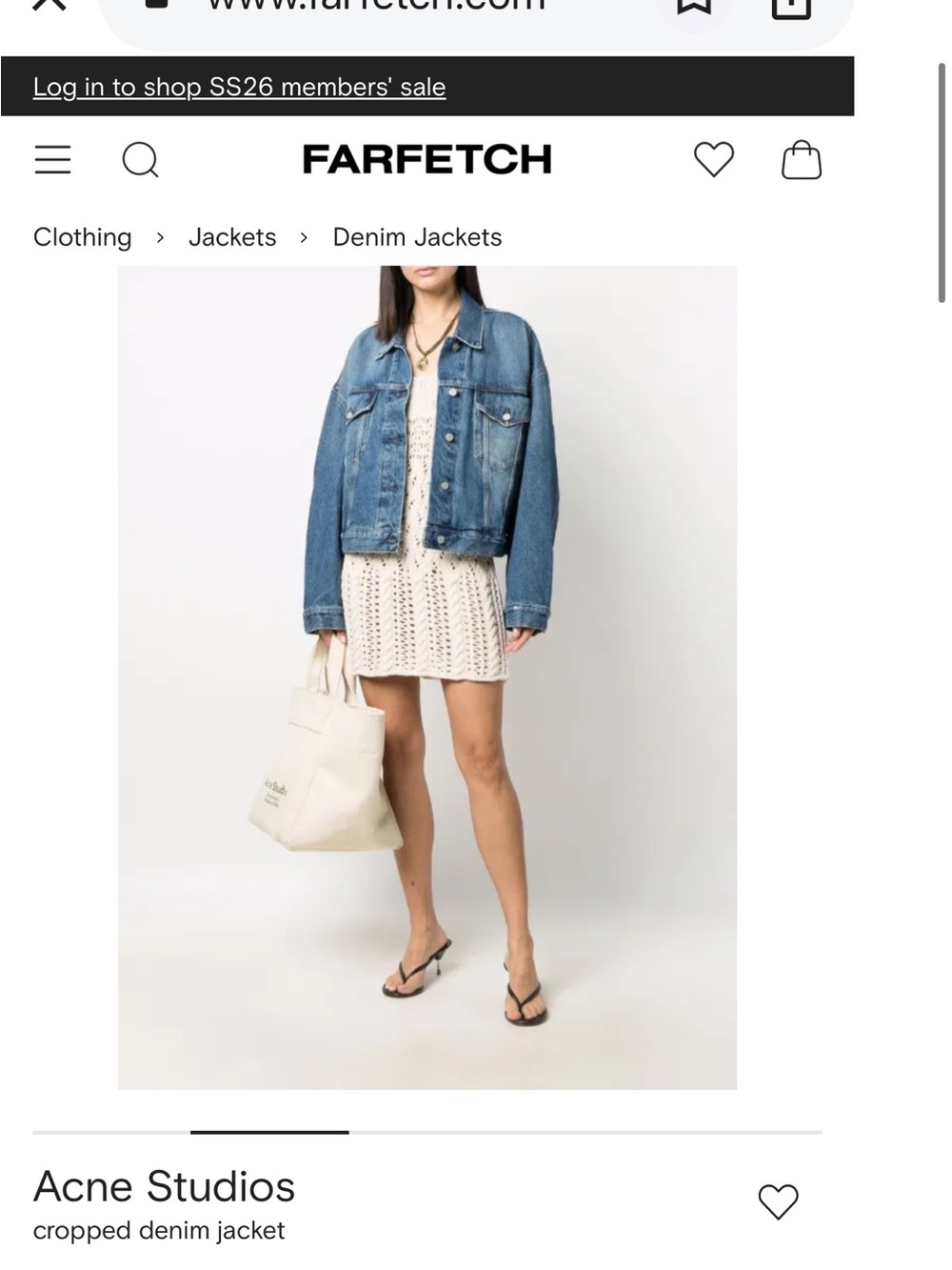 ACME Blue Cropped Denim Jacket